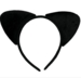 Katteører på hårbøjle i sort