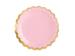 Tallerken i lyserød med guldkant