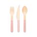 Træbestik med lyserød print