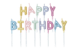 Kagelys HAPPY BIRTHDAY i mutifarvet perlemor