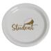 Student Paptallerken I Hvid og Guld - 23 cm