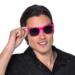 Pink Neon Brille - sort glas