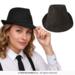Gangster fedora sort med striber