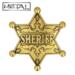 Sheriff stjerne i guldfarvet metal
