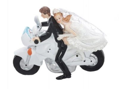 Brudepar på motorcykel 11,5 cm