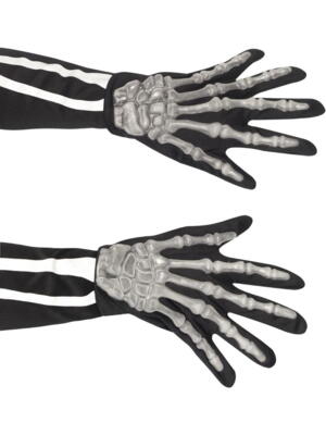 Skelet handsker sort/hvide