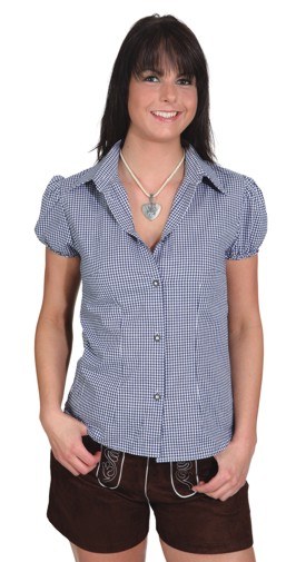 Bluse Blå og hvid ternet