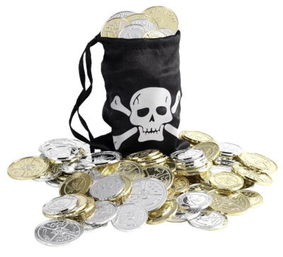 Pirat pose med mønter