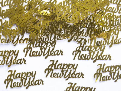 Happy new year konfetti i  guld
