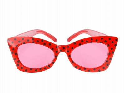 Polkadot briller røde med sorte prikker