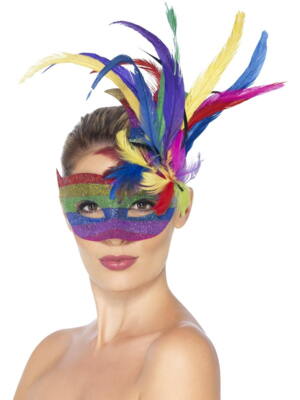 Regnbue karneval øjenmaske