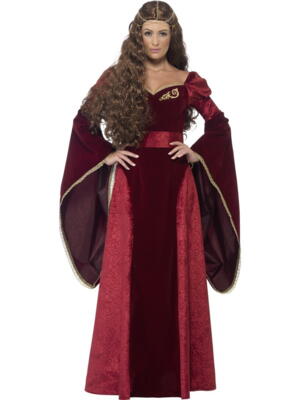 Middelalder Dronning Kostume rød