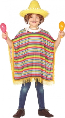 Mexico Poncho Børnekostume