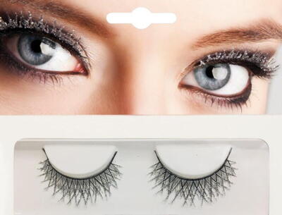 Øjenvippesæt med sølvglitter