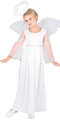 Engel kjole med vinger og glorie