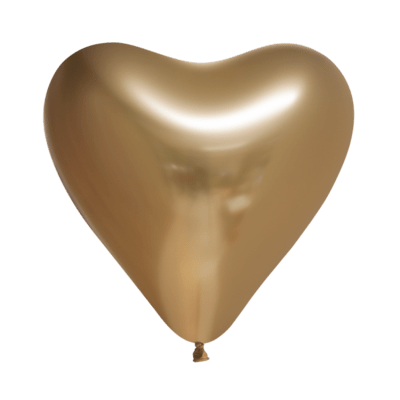 Ballon Hjerte Mirror Guld 6 stk
