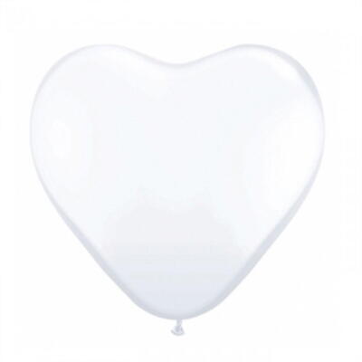 Ballon Hjerte i hvid 6 stk