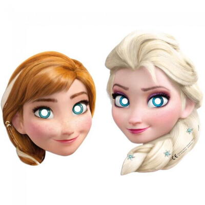 Anna og Elsa masker i karton 6 stk