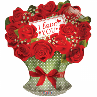 Folieballon I Love You Rosebuket 46 cm