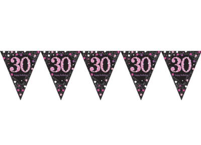 30 år banner Sparkling pink