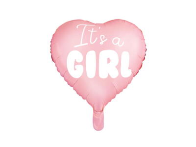 It's a girl folieballon hjerte i lyserød