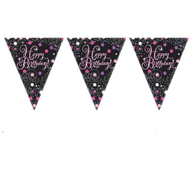 Happy Birthday banner - pink
