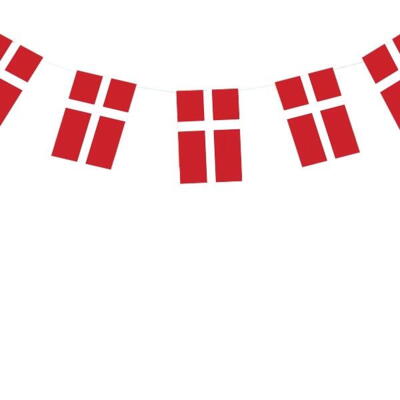 Danmark Flagbanner 5 m. med 20 stk stofflag