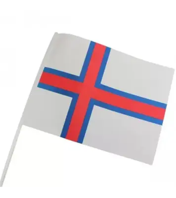 Papirflag Færøerne på pind, A4 25 stk