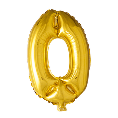 Folieballon 0 - Guld 41 cm
