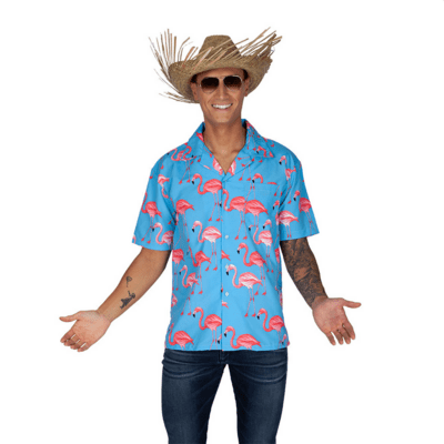 Hawaii Skjorte PINK FLAMINGO