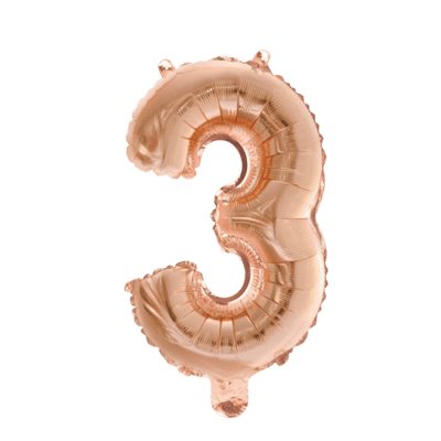 Folieballon 3 - Rosegold 41 cm
