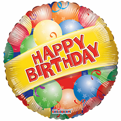 Happy Birthday folieballon med ballonprint