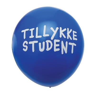 Ballon TILLYKKE STUDENT, BLÅ 10 stk