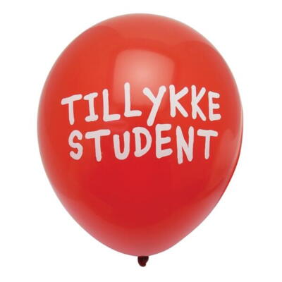 Ballon TILLYKKE STUDENT, RØD 10 stk.