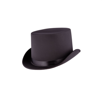 Høj hat, sort satin