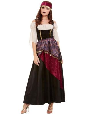 Deluxe spåkone-kostume, sort