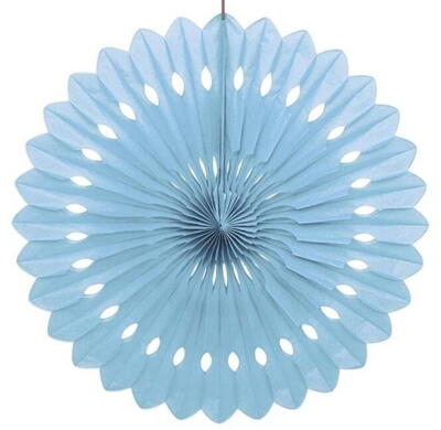 Papirvæv vifte i Lyseblå