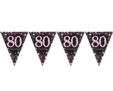80 år Flagbanner - Sparkling pink