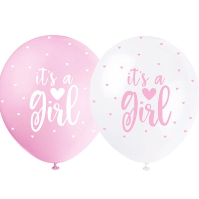 Its a Girl balloner 5 stk