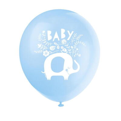Babyshower ballon blå, med elefant