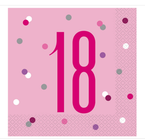 18 års servietter, prikket.