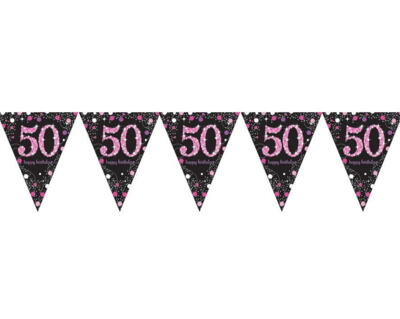 50 år banner Sparkling pink