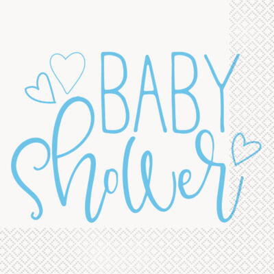 Babyshower lyseblå servietter