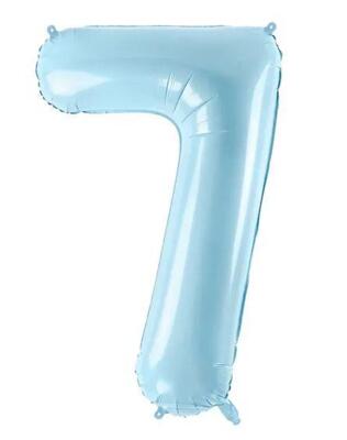 Folieballon 7 - lyseblå 86 cm