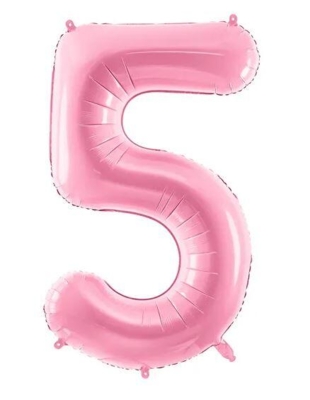 Folieballon 5 - lyserød 86 cm