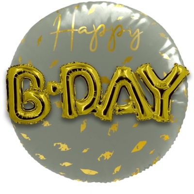 Folieballon Happy b-day - 3D DIY