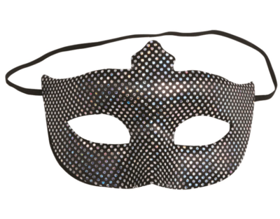 Maske sort med prikker metallic