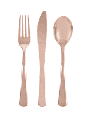 Rosegold plastik bestik