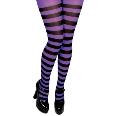 Sort- og lilla stribede tights