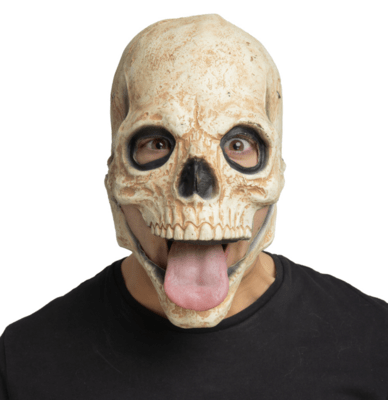 Skelet maske med bevægelig mund